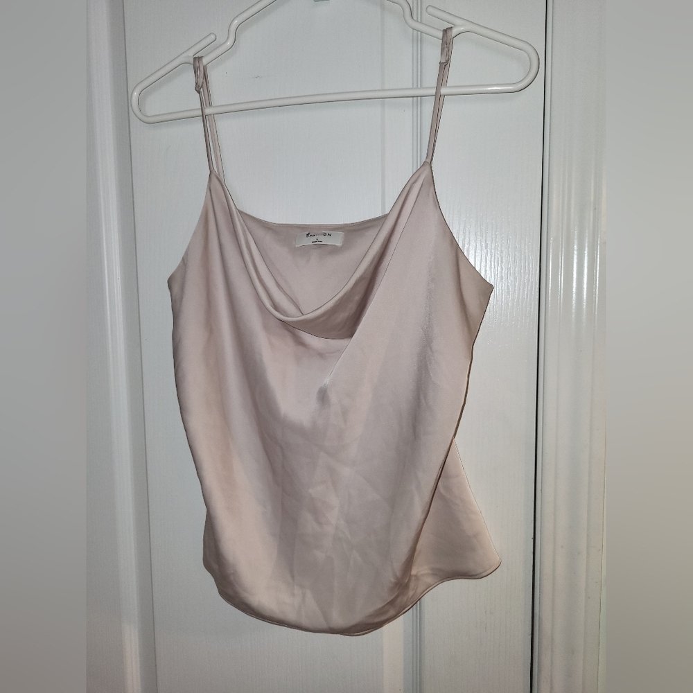 Babaton (Aritzia) Satin top pale pink
